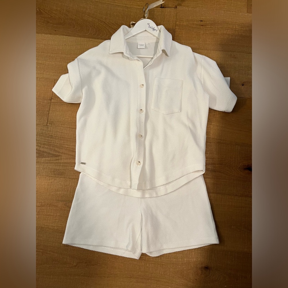 LUNE active - waffle set - white - size small.